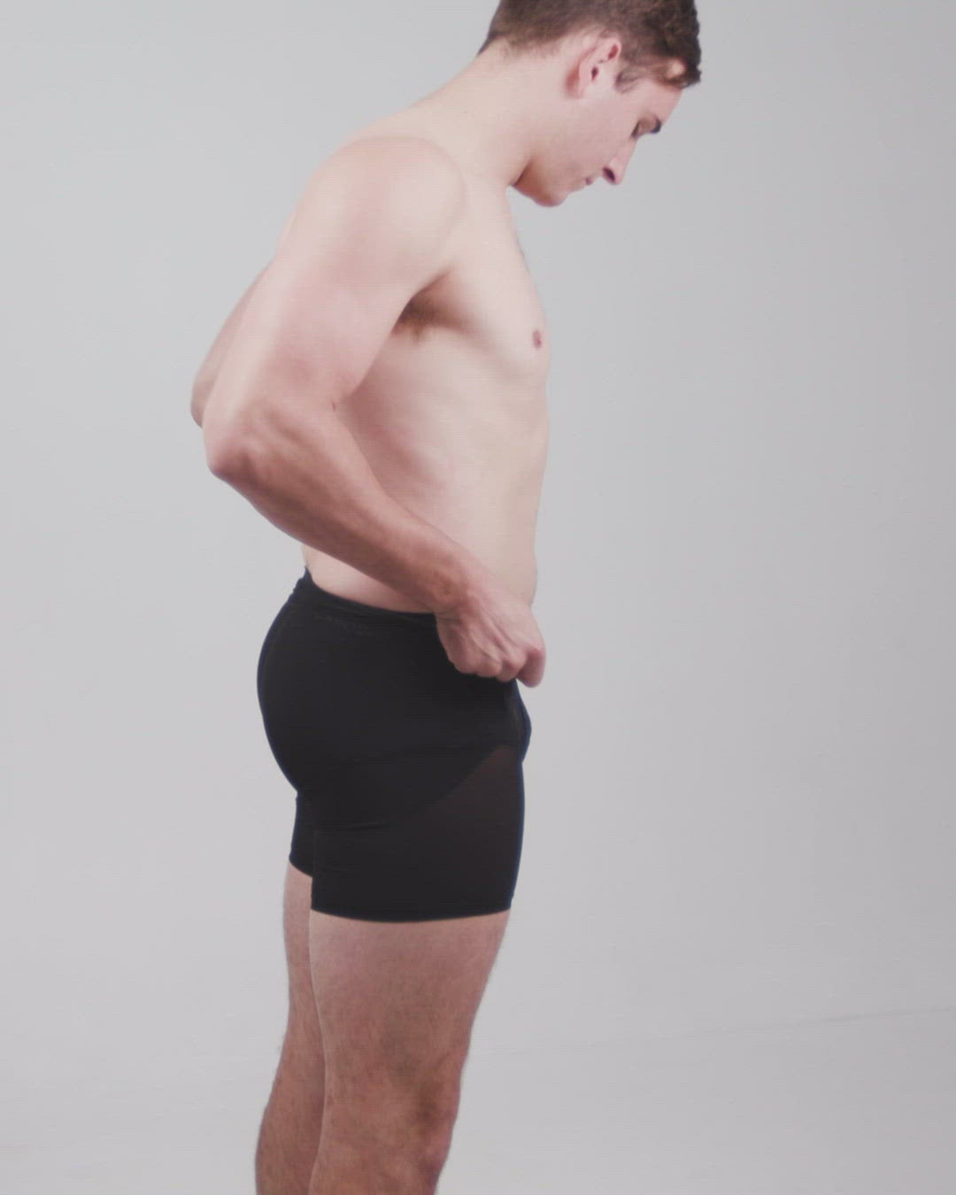 High waisted mens shaping shorts video