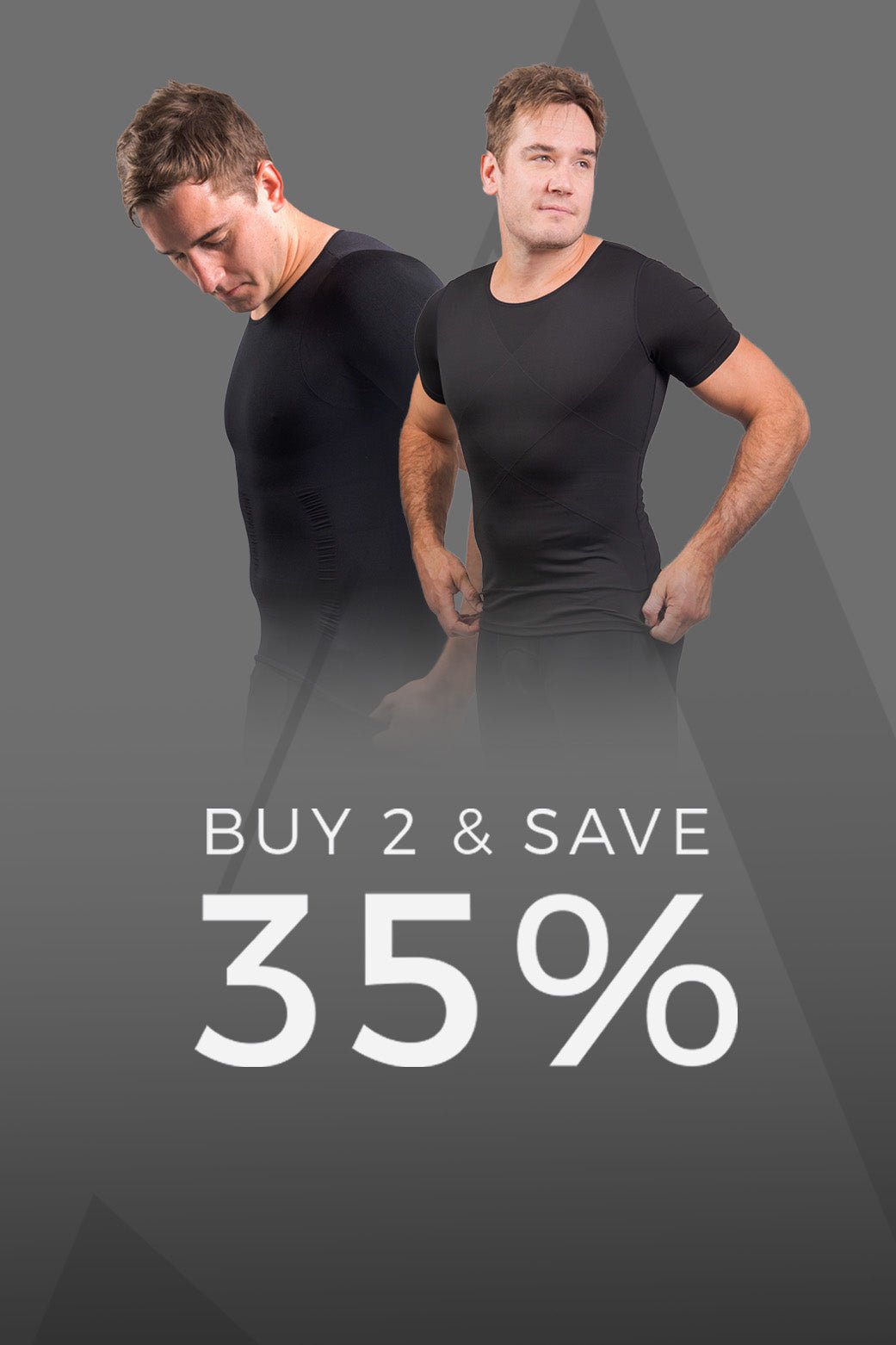 2 PACK - MENS SHAPEWEAR TOPS (SHAPING TOP & SCUPLTING TOP) 35% OFF - Shape Clothing